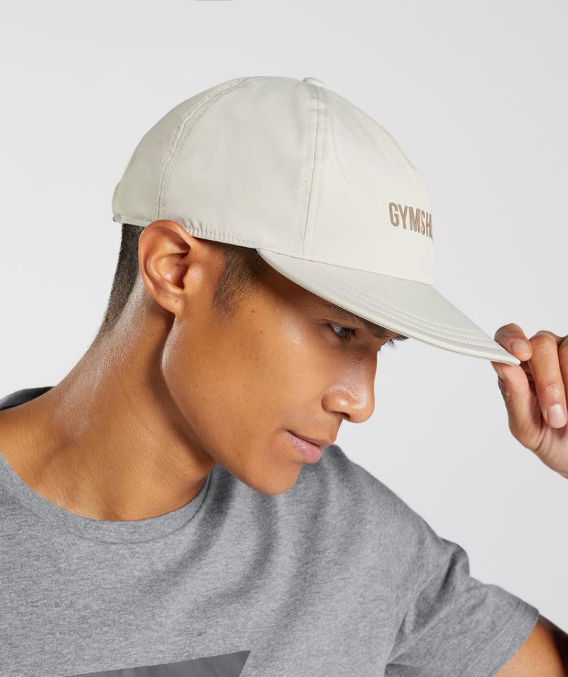 Gymshark Lapos Peak Sapkák Krém | HU-O-086