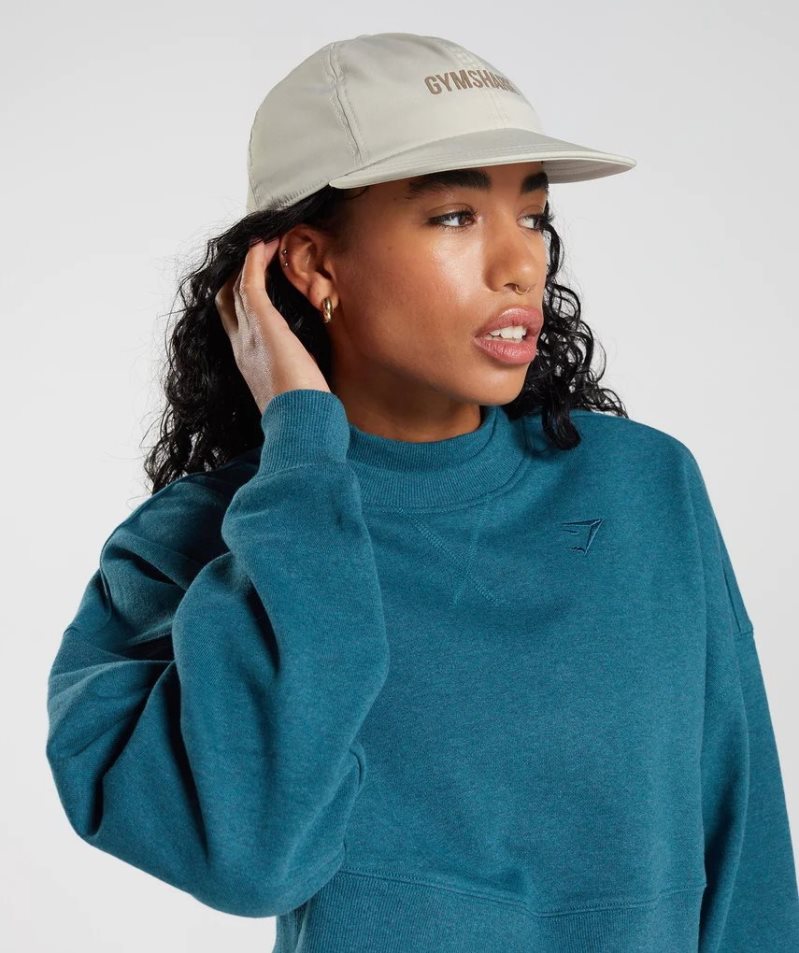 Gymshark Lapos Peak Sapkák Krém | HU-O-086