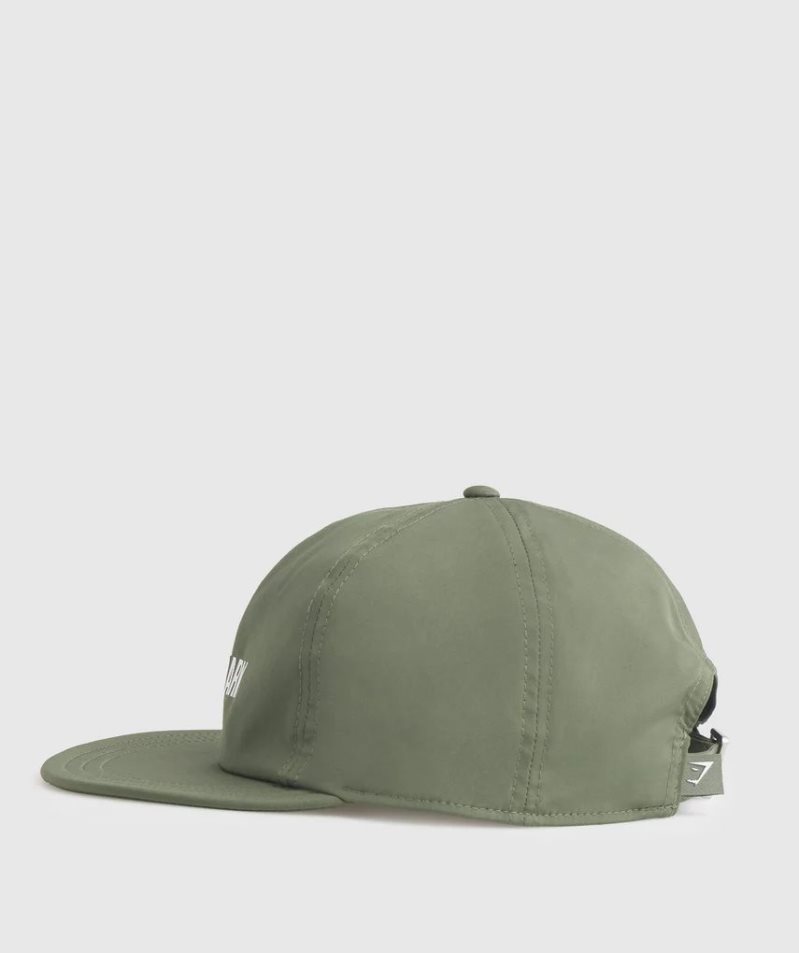 Gymshark Lapos Peak Sapkák Olivazöld | HU-V-045