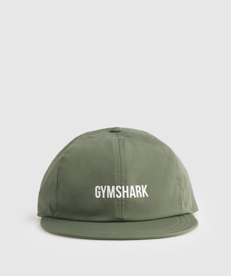 Gymshark Lapos Peak Sapkák Olivazöld | HU-V-045