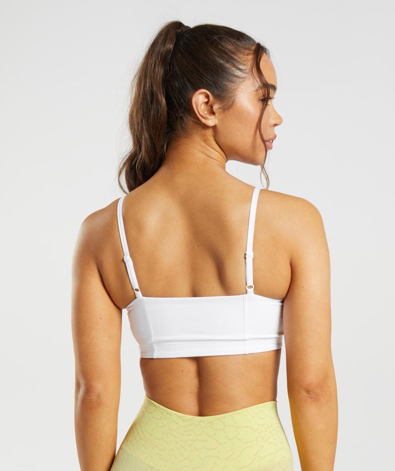 Gymshark Legacy Bandeau Női Sportmelltartó Fehér | HU-B-947