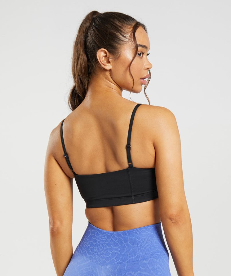 Gymshark Legacy Bandeau Női Sportmelltartó Fekete | HU-S-539
