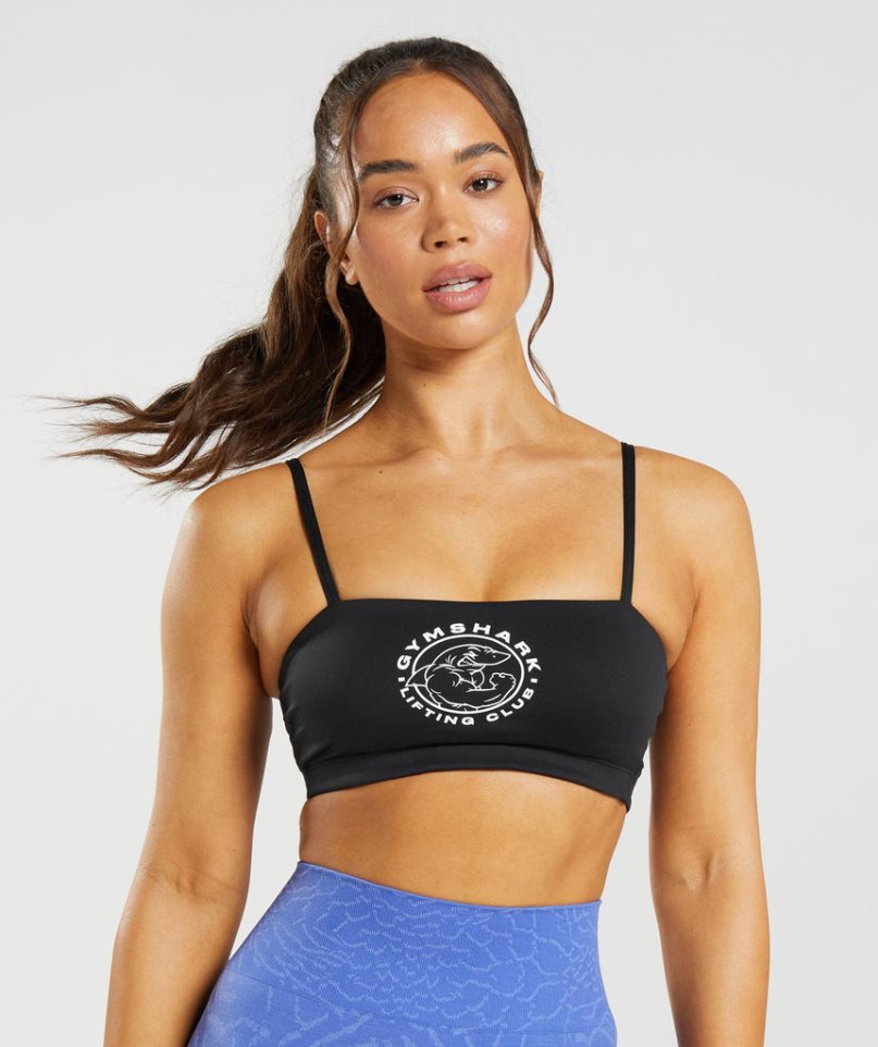 Gymshark Legacy Bandeau Női Sportmelltartó Fekete | HU-S-539