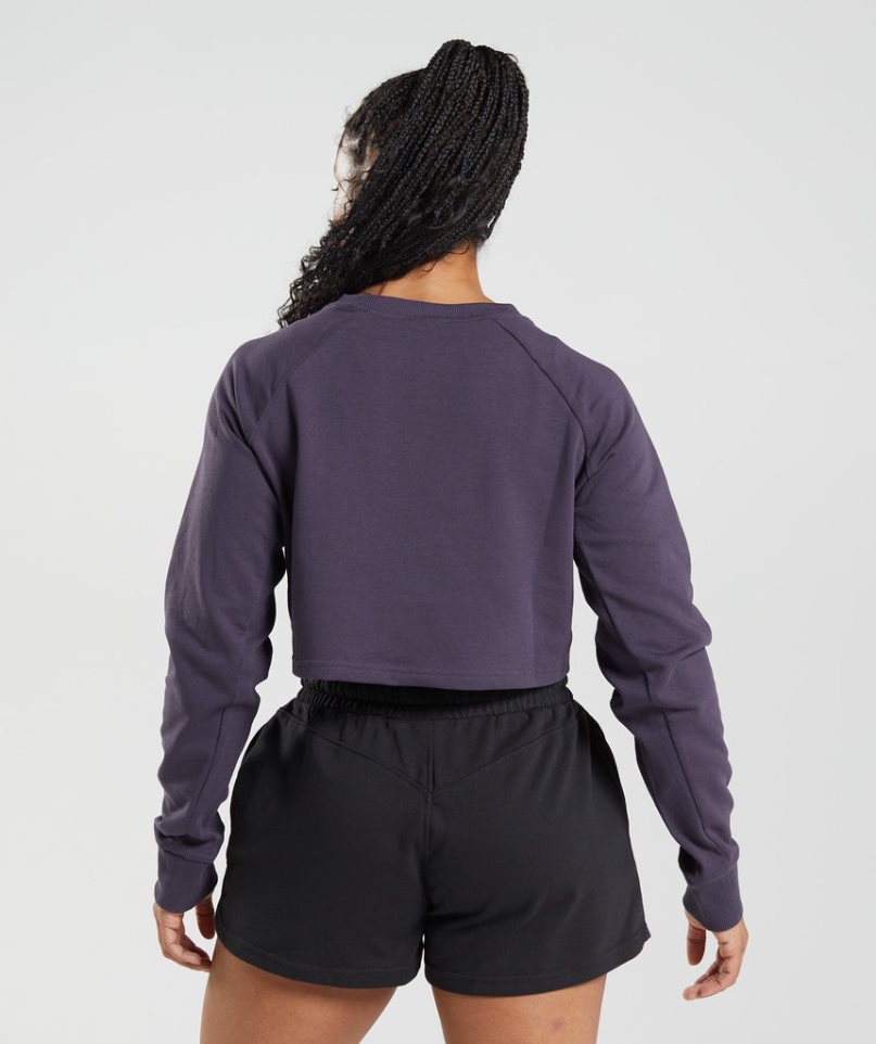 Gymshark Legacy Cropped Női Pulóverek Lila | HU-U-019