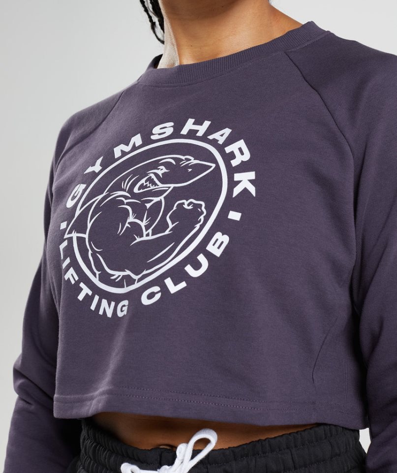 Gymshark Legacy Cropped Női Pulóverek Lila | HU-U-019
