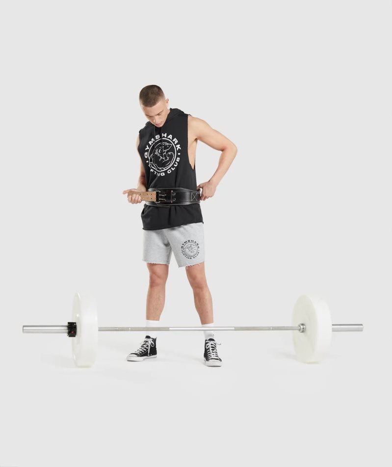 Gymshark Legacy Drop Arm Férfi Kapucnis Pulóver Fekete | HU-I-068