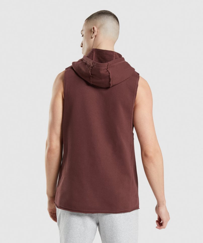 Gymshark Legacy Drop Arm Férfi Kapucnis Pulóver Barna | HU-P-780