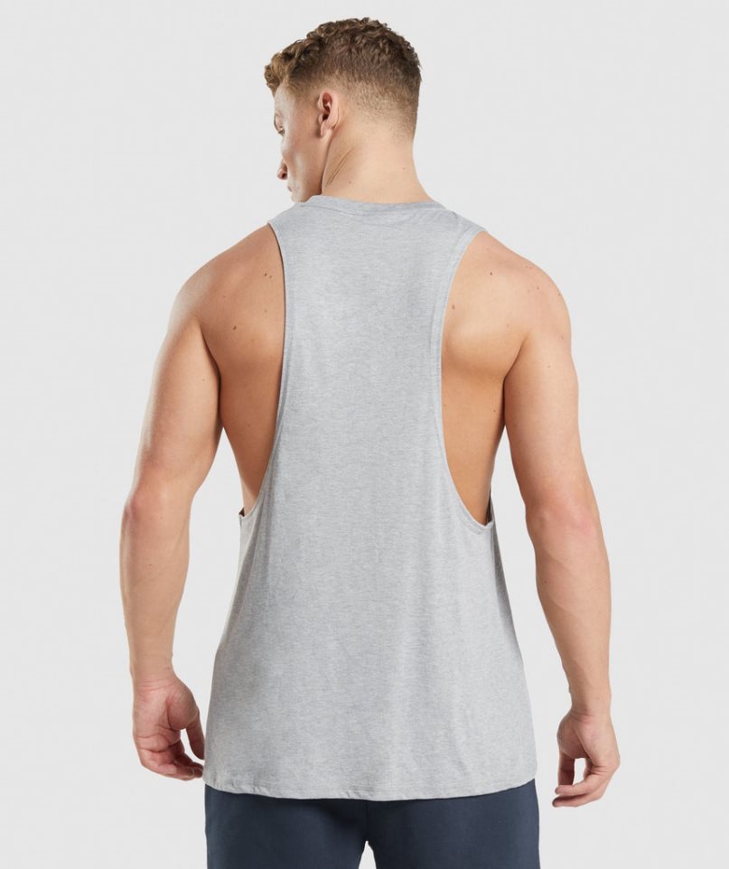 Gymshark Legacy Drop Arm Férfi Ujjatlan Póló Világos Szürke | HU-F-241