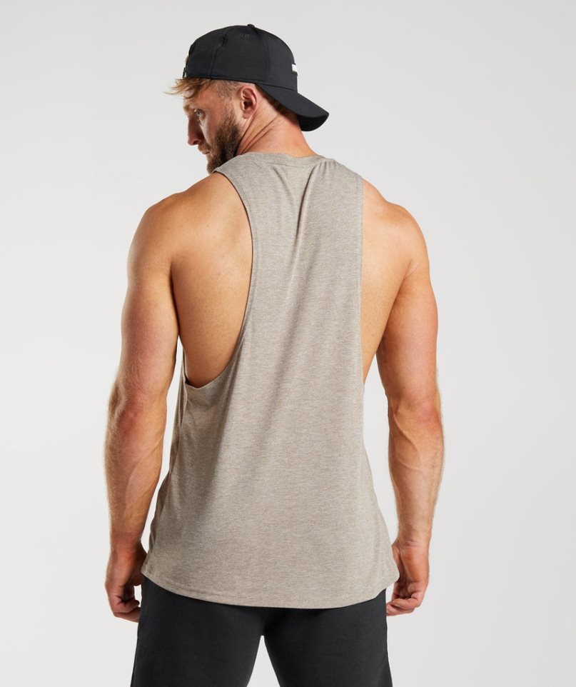 Gymshark Legacy Drop Arm Férfi Ujjatlan Póló Szürke | HU-S-702