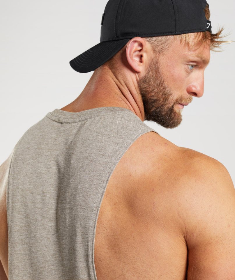 Gymshark Legacy Drop Arm Férfi Ujjatlan Póló Szürke | HU-S-702