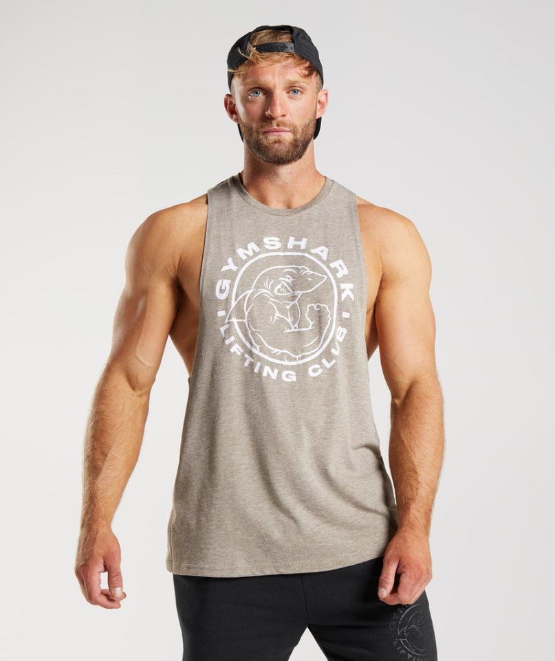 Gymshark Legacy Drop Arm Férfi Ujjatlan Póló Szürke | HU-S-702