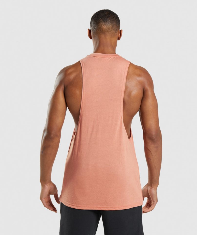 Gymshark Legacy Drop Arm Férfi Ujjatlan Póló Rózsaszín | HU-W-624