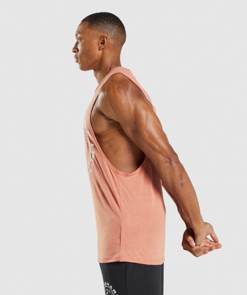 Gymshark Legacy Drop Arm Férfi Ujjatlan Póló Rózsaszín | HU-W-624