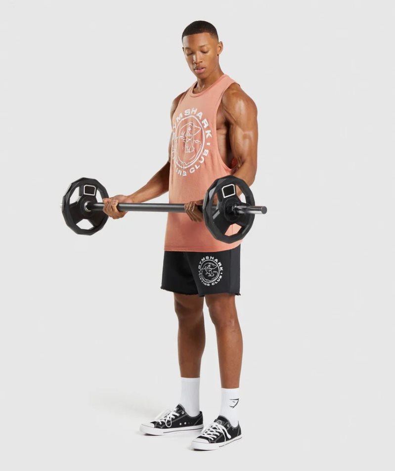 Gymshark Legacy Drop Arm Férfi Ujjatlan Póló Rózsaszín | HU-W-624