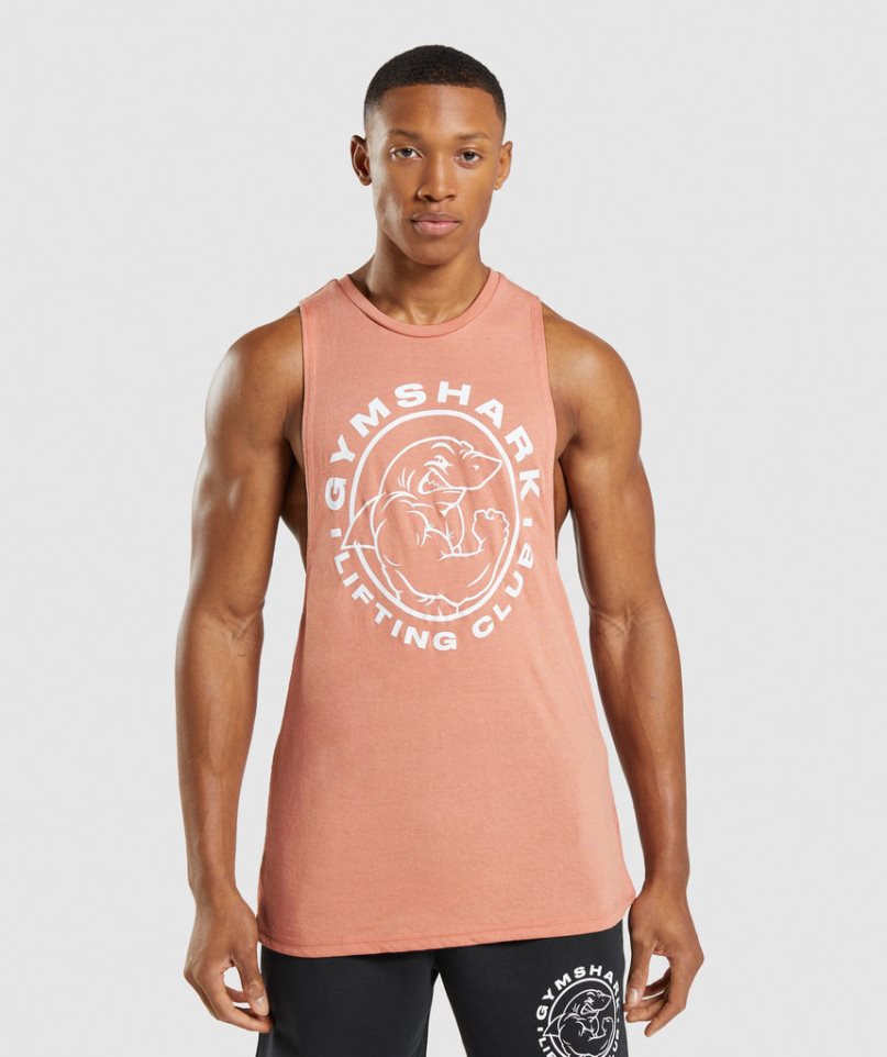 Gymshark Legacy Drop Arm Férfi Ujjatlan Póló Rózsaszín | HU-W-624