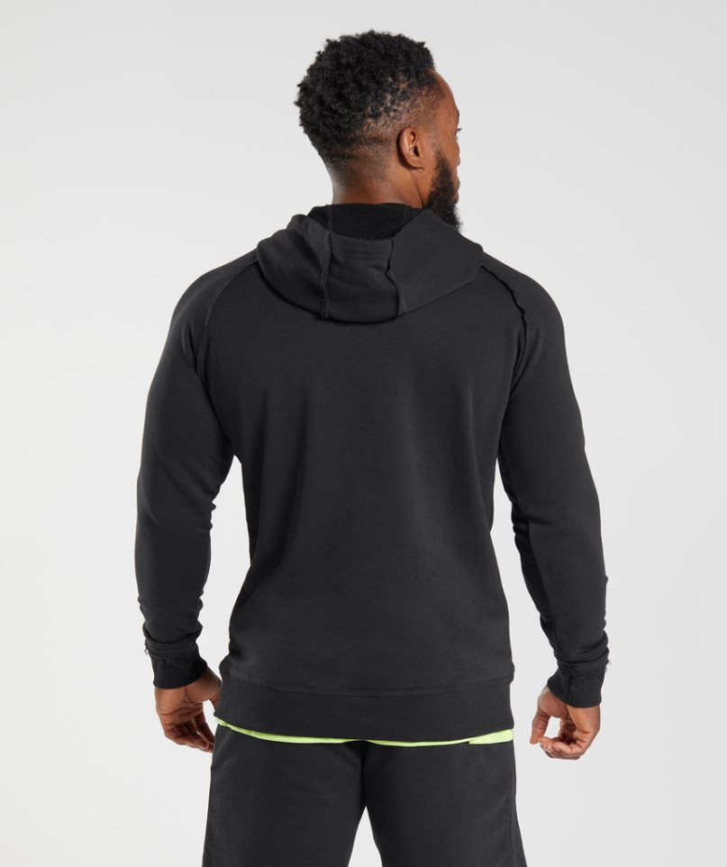 Gymshark Legacy Férfi Kapucnis Pulóver Fekete | HU-F-963