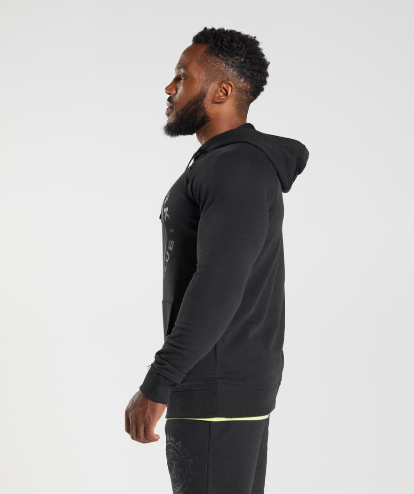 Gymshark Legacy Férfi Kapucnis Pulóver Fekete | HU-F-963