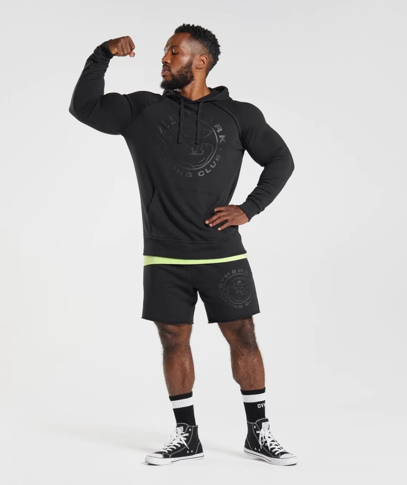 Gymshark Legacy Férfi Kapucnis Pulóver Fekete | HU-F-963
