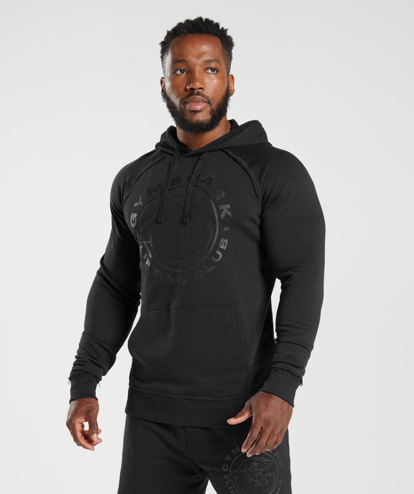 Gymshark Legacy Férfi Kapucnis Pulóver Fekete | HU-F-963