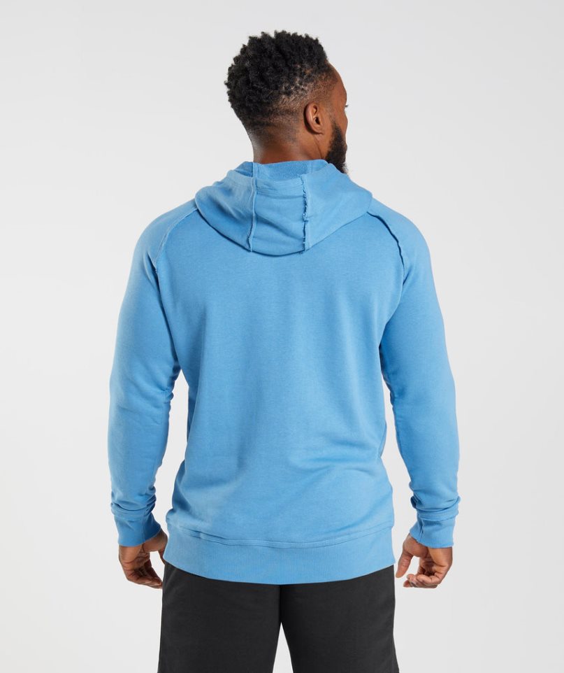 Gymshark Legacy Férfi Kapucnis Pulóver Kék | HU-Y-162