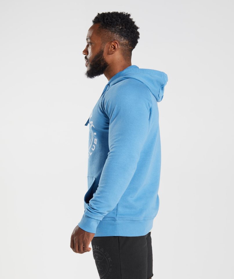Gymshark Legacy Férfi Kapucnis Pulóver Kék | HU-Y-162