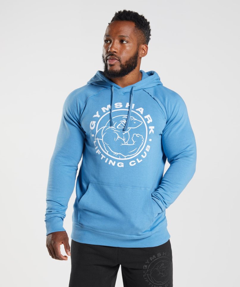 Gymshark Legacy Férfi Kapucnis Pulóver Kék | HU-Y-162