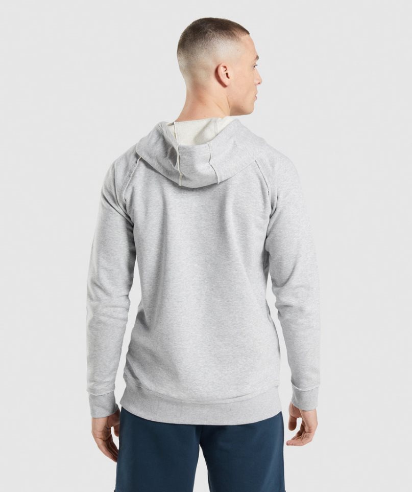 Gymshark Legacy Férfi Kapucnis Pulóver Világos Szürke | HU-A-267