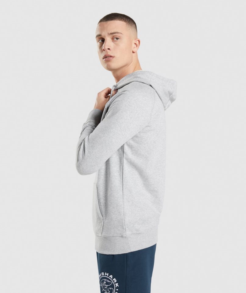 Gymshark Legacy Férfi Kapucnis Pulóver Világos Szürke | HU-A-267