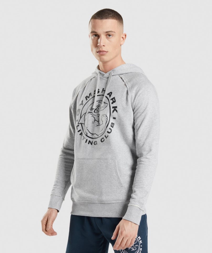 Gymshark Legacy Férfi Kapucnis Pulóver Világos Szürke | HU-A-267