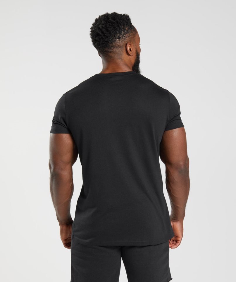 Gymshark Legacy Férfi Póló Fekete | HU-H-849