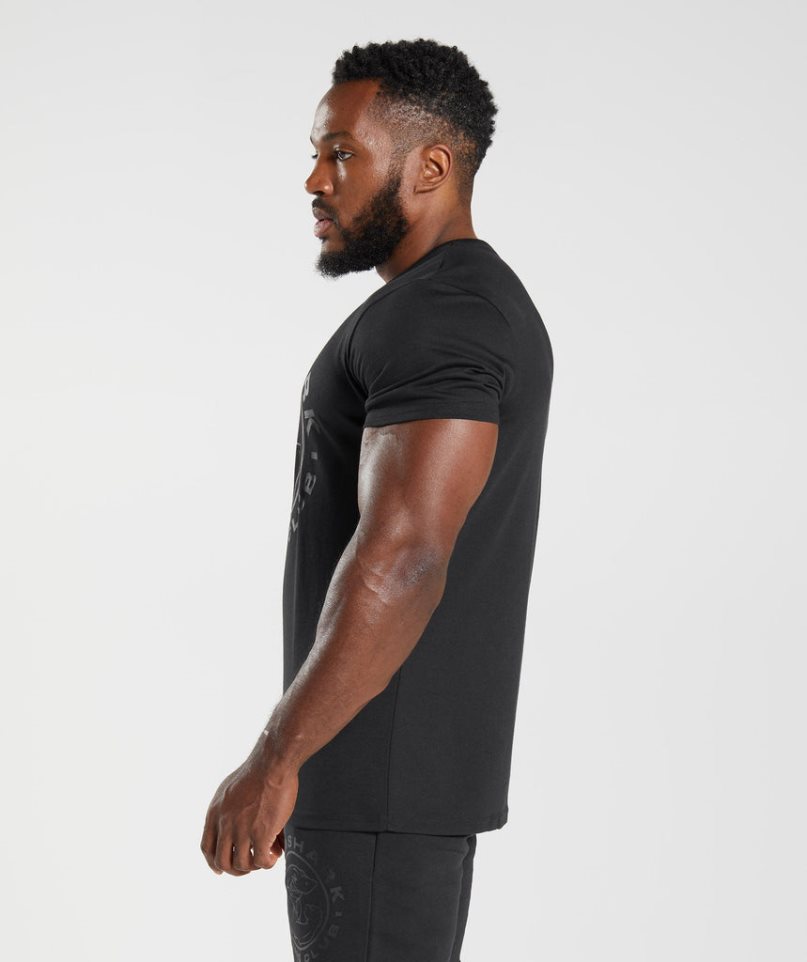 Gymshark Legacy Férfi Póló Fekete | HU-H-849