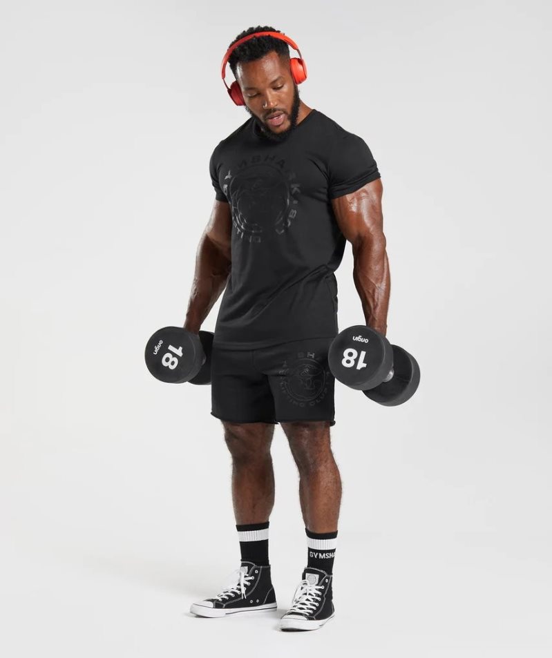 Gymshark Legacy Férfi Póló Fekete | HU-H-849
