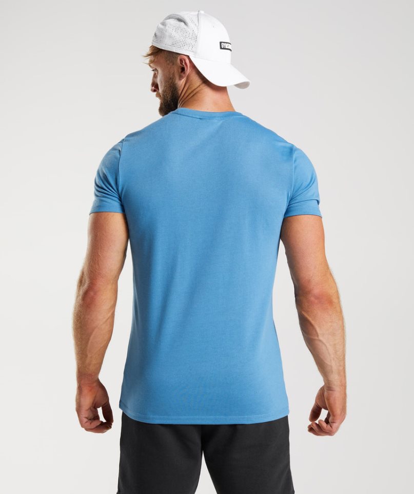Gymshark Legacy Férfi Póló Kék | HU-A-834
