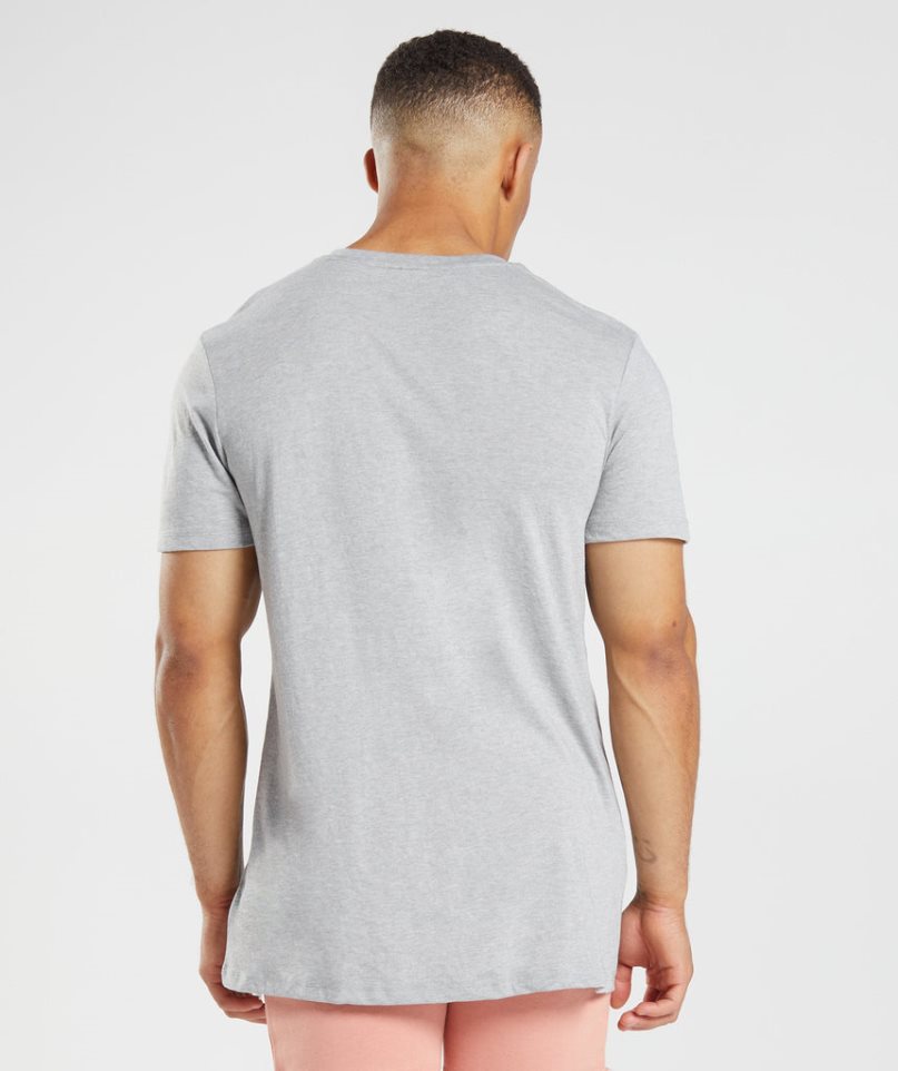 Gymshark Legacy Férfi Póló Világos Szürke | HU-T-528