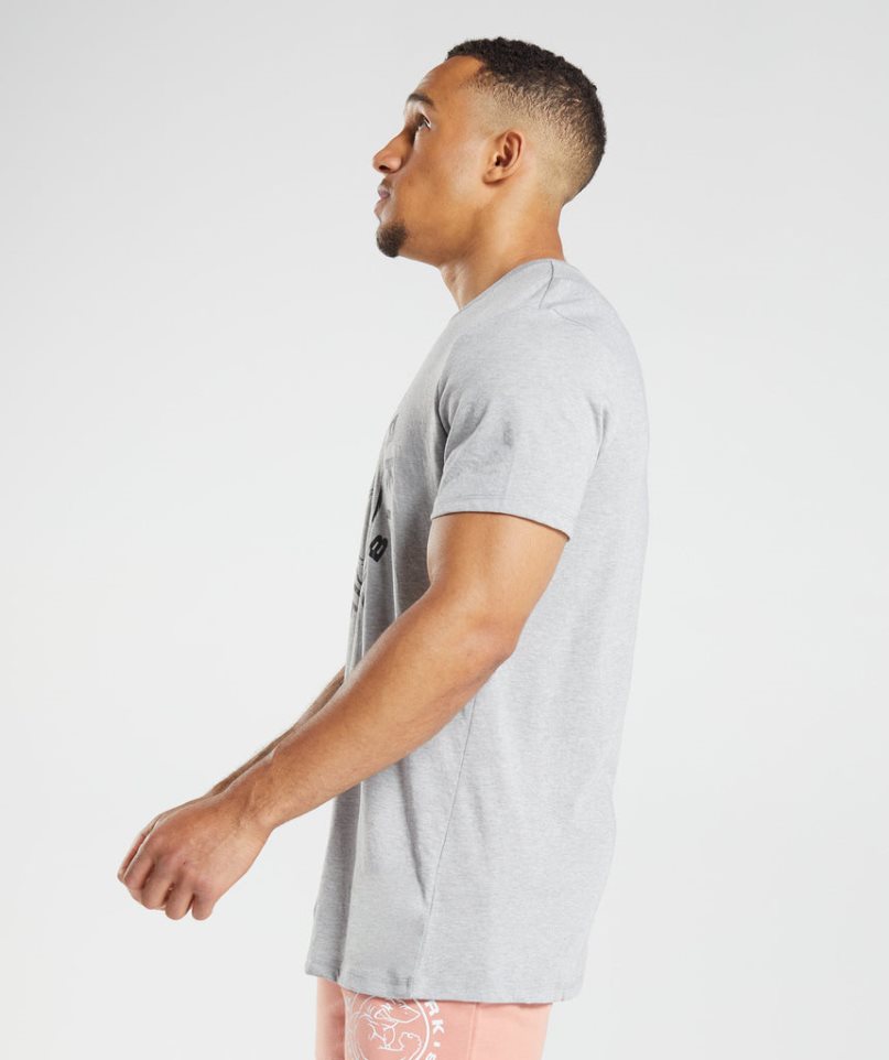 Gymshark Legacy Férfi Póló Világos Szürke | HU-T-528