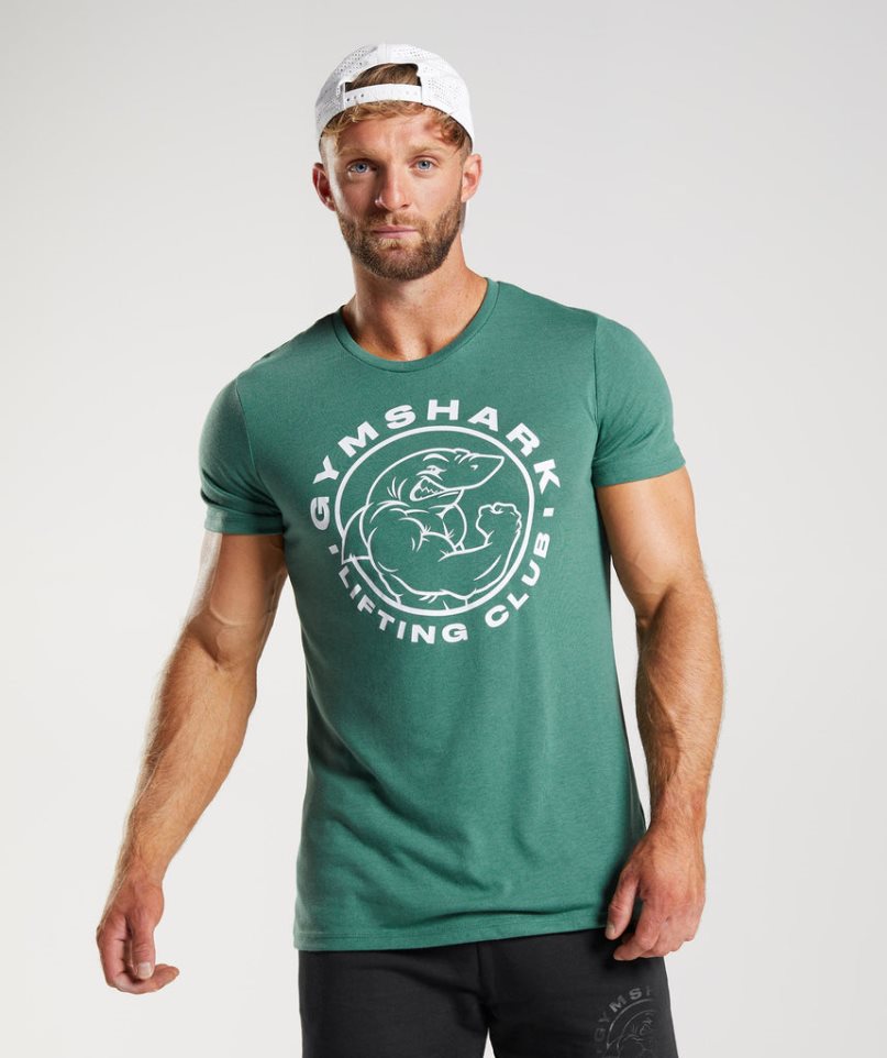 Gymshark Legacy Férfi Póló Zöld | HU-T-827