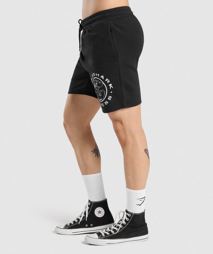 Gymshark Legacy Férfi Rövidnadrág Fekete | HU-E-947