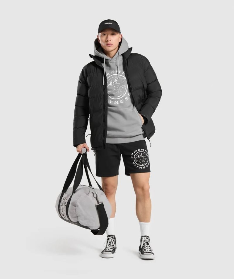Gymshark Legacy Férfi Rövidnadrág Fekete | HU-E-947