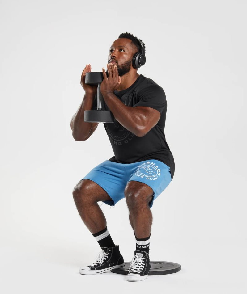 Gymshark Legacy Férfi Rövidnadrág Kék | HU-E-479