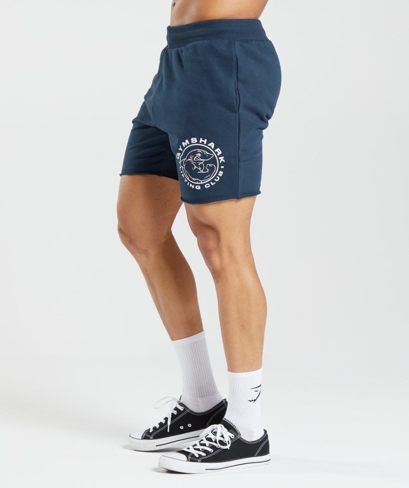 Gymshark Legacy Férfi Rövidnadrág Sötétkék | HU-K-289