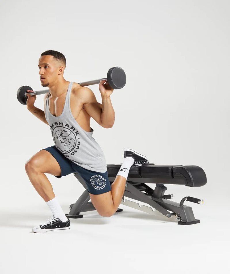 Gymshark Legacy Férfi Rövidnadrág Sötétkék | HU-K-289