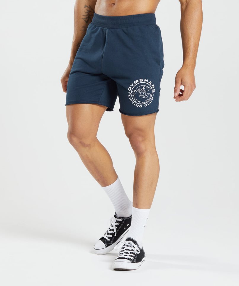 Gymshark Legacy Férfi Rövidnadrág Sötétkék | HU-K-289