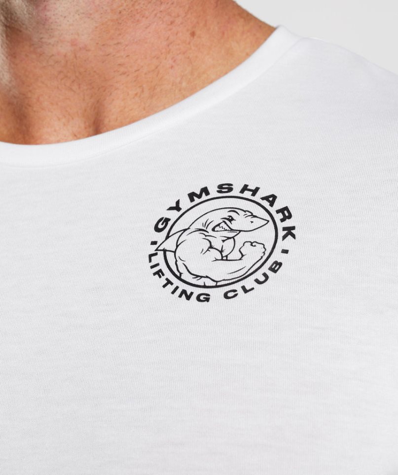 Gymshark Legacy Long Sleeve Férfi Póló Fehér | HU-O-629