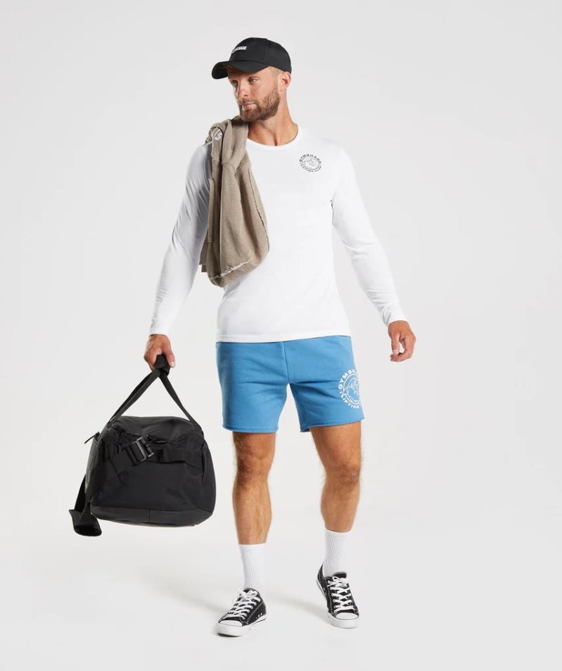 Gymshark Legacy Long Sleeve Férfi Póló Fehér | HU-O-629