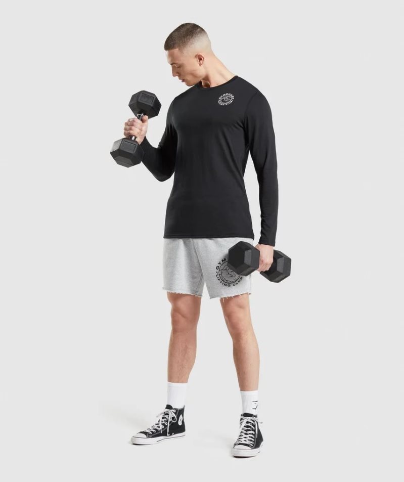 Gymshark Legacy Long Sleeve Férfi Póló Fekete | HU-Y-421