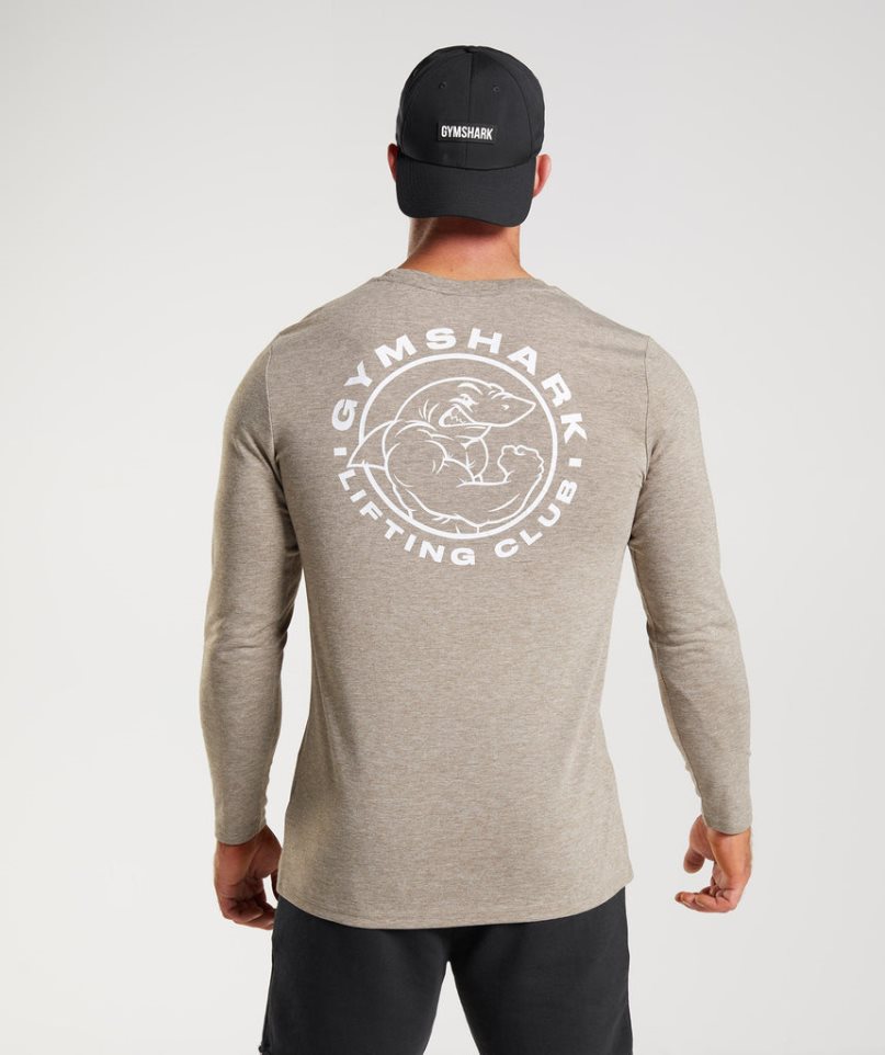Gymshark Legacy Long Sleeve Férfi Póló Szürke | HU-X-354