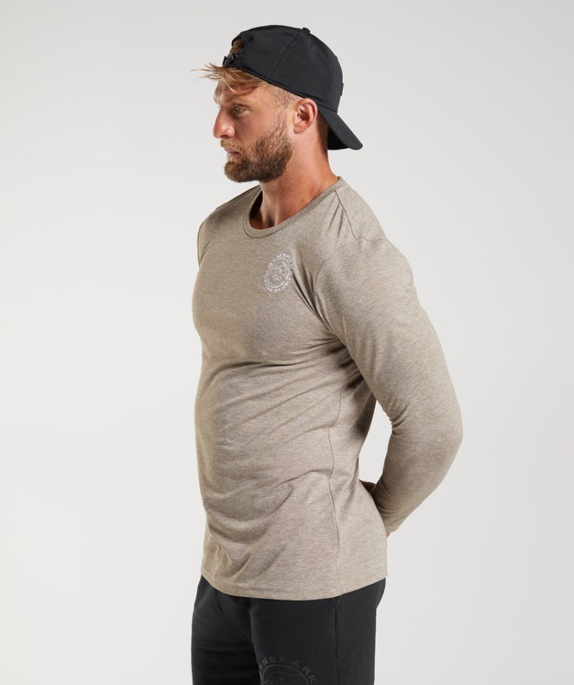 Gymshark Legacy Long Sleeve Férfi Póló Szürke | HU-X-354