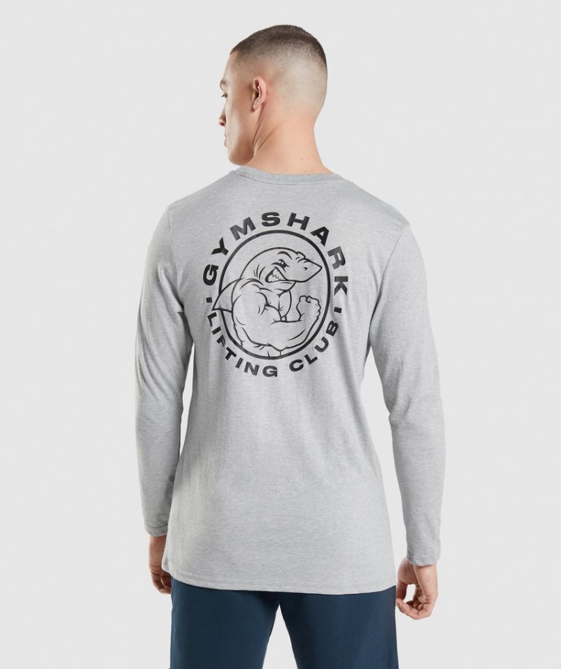 Gymshark Legacy Long Sleeve Férfi Póló Világos Szürke | HU-P-385