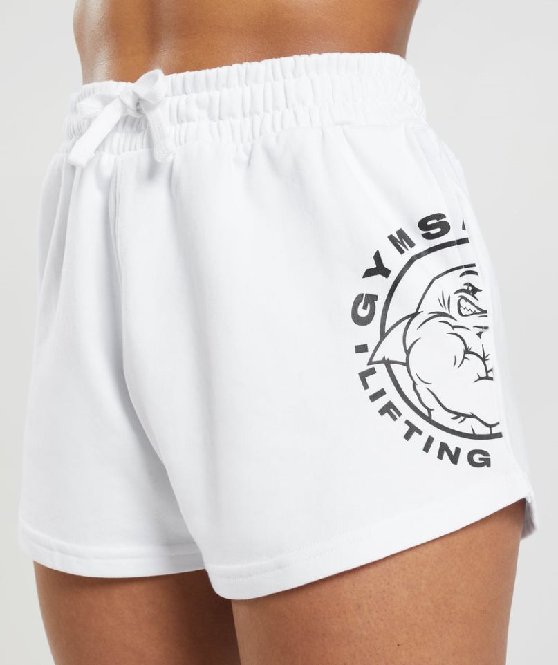 Gymshark Legacy Női Rövidnadrág Fehér | HU-Z-593
