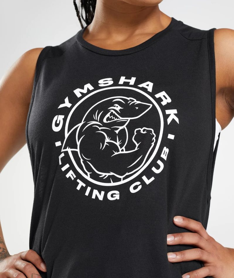 Gymshark Legacy Női Ujjatlan Póló Fekete | HU-C-014